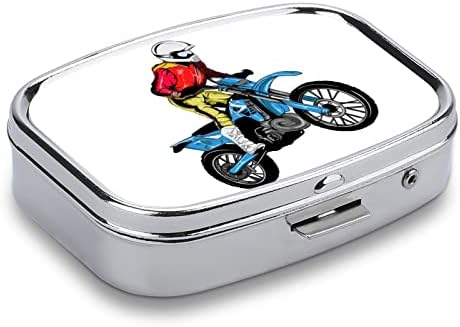 Metal Hap Kutusu Motosiklet Hap saklama kutusu Vitamin Küçük hap organizatörler Çanta Cep Seyahat 2.2x1. 6in