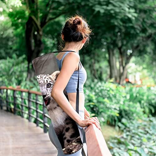 RATGDN Yoga Mat Çantası, Bebek Kar Leoparları egzersiz yoga matı Taşıyıcı Tam Zip Yoga Mat Taşıma Çantası Ayarlanabilir