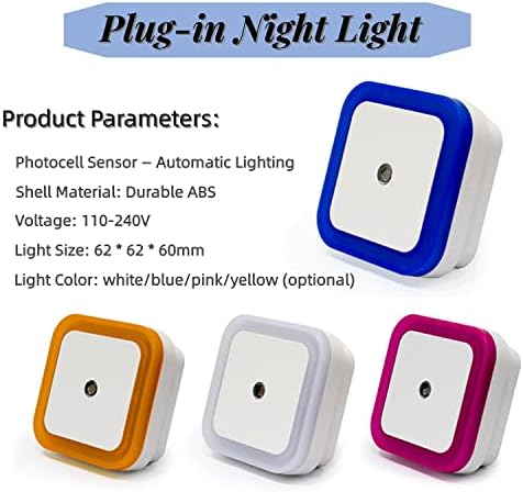 Othmro ABS L62×W62×H40 Plug-in gece lambası sıcak ışık LED noel ampul yatak ışıkları ile otomatik alacakaranlıkta