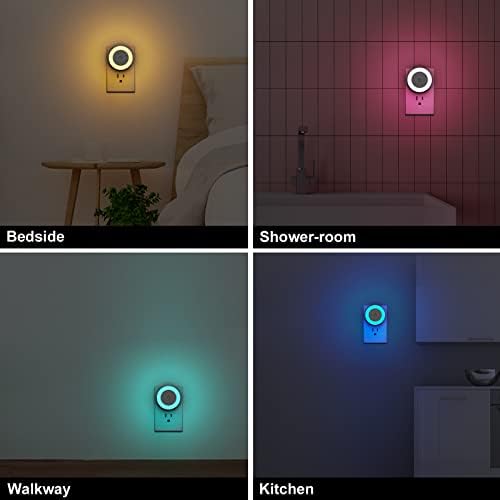 Luckme Plug in Led Gece Lambası Çocuklar için, Kısılabilir USB Seyahat Gece Lambası, Renk Değiştiren Sıcak Beyaz Gece