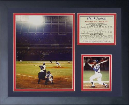 Efsaneler Asla Ölmez Hank Aaron 715th Home Run Renkli Çerçeveli Fotoğraf Kolajı, 11 x 14 inç