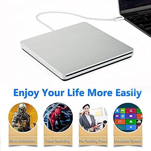 Ploveyy USB C Superdrive Harici DVD/CD Okuyucu/Brülör Oynatıcı Apple-MacBook Pro Air/ASUS/DELL Dizüstü Bilgisayar
