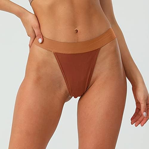 Pamuk Külot Bikini kadın Pamuk Düz Bacak Pantolon Nefes Seksi Orta Bel Düz Renk Dikişsiz İç Çamaşırı