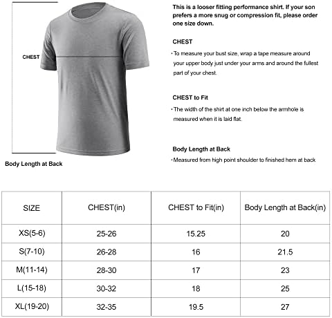 Erkek Atletik Gömlek Performans Kuru Fit spor T-Shirt Nem Esneklik erkek çocuklar için tişörtler