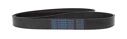 D & D PowerDrive 445J10 Poli V Kayış, 10 Bant, Kauçuk