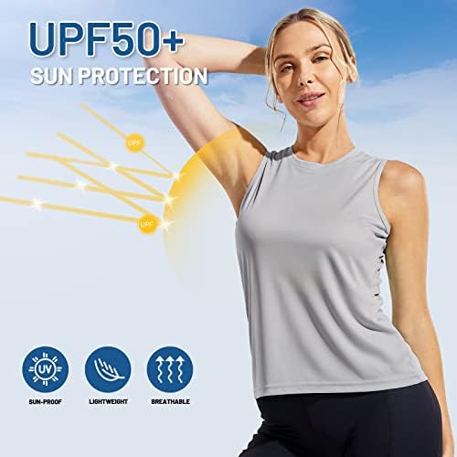 MIER kadın Kolsuz Egzersiz Gömlek UPF 50 Güneş Koruma Koşu spor salonu için üst giyim Kuru Fit Egzersiz Tenis Kas