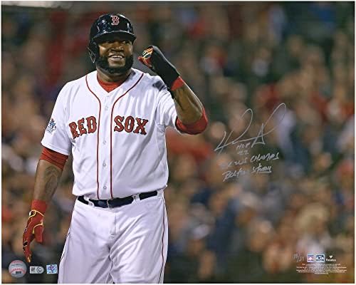 David Ortiz Boston Red Sox İmzalı, Birden Fazla Yazıtlı 16 x 20 Yumruk Pompası Fotoğrafı - Sınırlı Sayıda 34 İmzalı