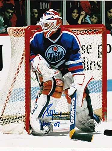 Grant Fuhr Edmonton Oilers Hof 2003 Eylem İmzalı 8x10 İmzalı NHL Fotoğrafları