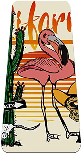 NDKMEHFOJ California Flamingo Kafatası Katlanır Jimnastik Mat Yoga Mat Pad Kaymaz Kilo Su Geçirmez Spor Mat Egzersiz