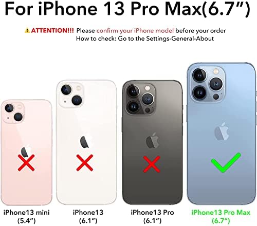 Iphone 13 için BypaBox Pro Max Kılıf ile Kemer Klipsi Kılıf Kickstand, 2 Ekran Koruyucu ve 2 Kamera Lens Koruyucu,