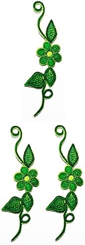 Kleenplus 3 adet. Çiçek askılığı Moda Yeşil Yama Etiket Zanaat Yamalar DIY Aplike İşlemeli Dikmek Demir on Patch Amblemi