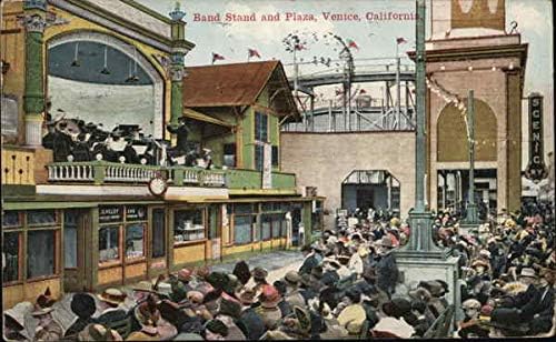 Grup Standı ve Plaza Venedik, Kaliforniya CA Orijinal Antika Kartpostal 1918