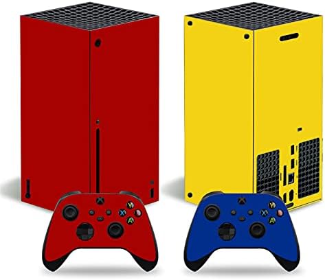 AXDNH Kırmızı Mashup Tasarım - Xbox Serisi X Vinil Cilt çıkartma Kapak Konsolu ve 2 Kontrolörleri Sticker, 0387