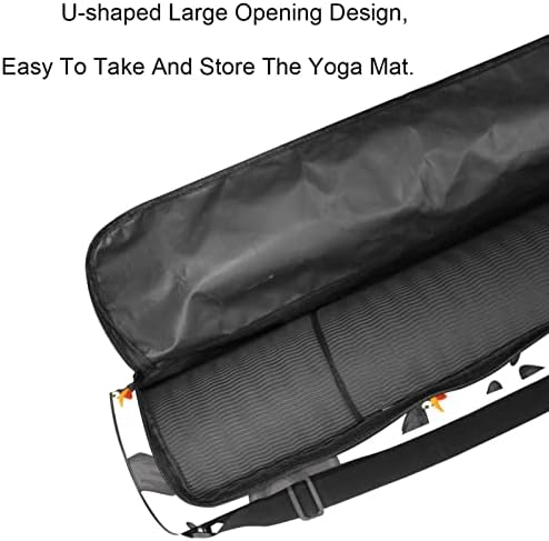 Kargalar Uçan Beyaz Arka Plan üzerinde Yoga Mat Taşıyıcı Çanta Omuz Askısı ile Yoga Mat Çantası spor çanta Plaj Çantası