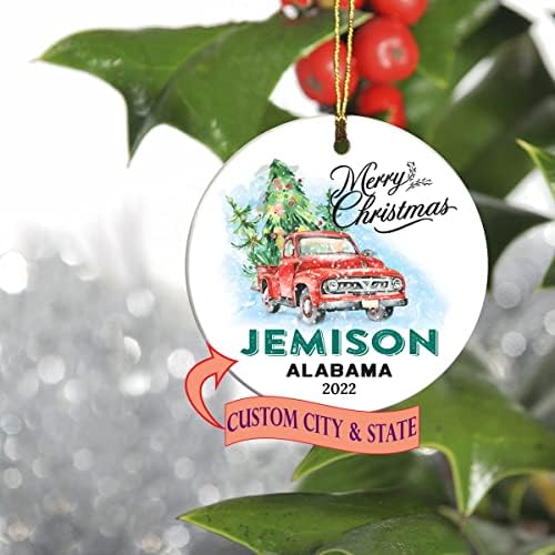 Mutlu Noeller 2022 Süs Ağacı Jemison'da Yaşayan ilk 1. Tatil Alabama Eyaleti Süs Özel Şehir Devleti - Hatıra Hediye