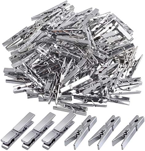 Mini Clothespins, 100 Adet Plastik Yardımcı Ataş, Fotoğraf Kağıdı Peg Pin, Giyim Hattı Klipleri, Zanaat Klipleri-Gümüş