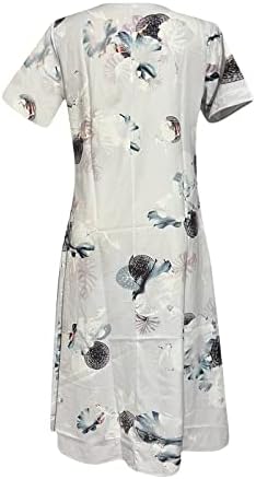 Kadınlar için çiçek Elbise yaz elbisesi Tshirt Plaj Sundress Rahat Artı Boyutu Salıncak Kısa Kollu Gevşek Tunik Çiçek
