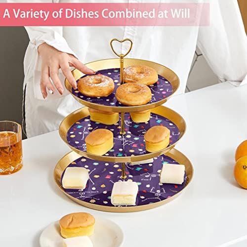 3 Parçalı Kek Standları Seti, Dans İskelet Plastik Cupcake Tutucu Şeker Meyve Tatlı Ekran Standı Düğün Doğum Günü