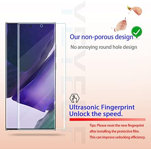 YEYEBF tarafından Galaxy Note 20 Ultra Ekran Koruyucu, [2 Paket] [Anti-Paramparça] [Ultrasonik parmak izi Kilidini]