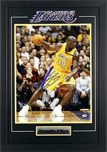 Shaquille o'neal İmzalı Los Angeles Lakers 16x20 Fotoğraf Çerçeveli-İmzalı NBA Fotoğrafları