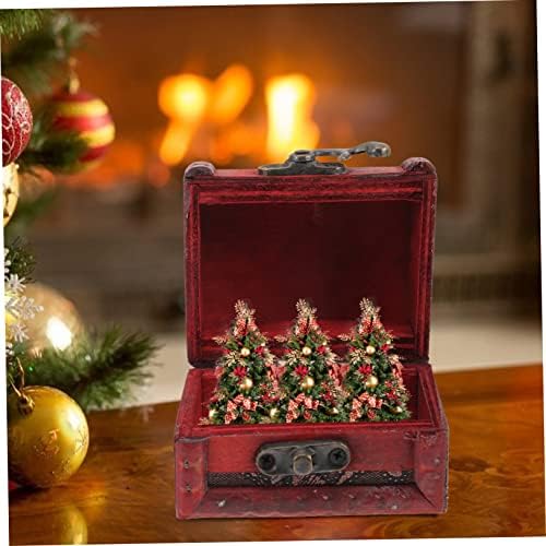 CLİSPEED 2 adet Kutu Noel Şeker Ahşap Kutu Korsan Dekor Çerezler Hediye Kutusu Mini Mücevher Kutusu Dekoratif Mücevher