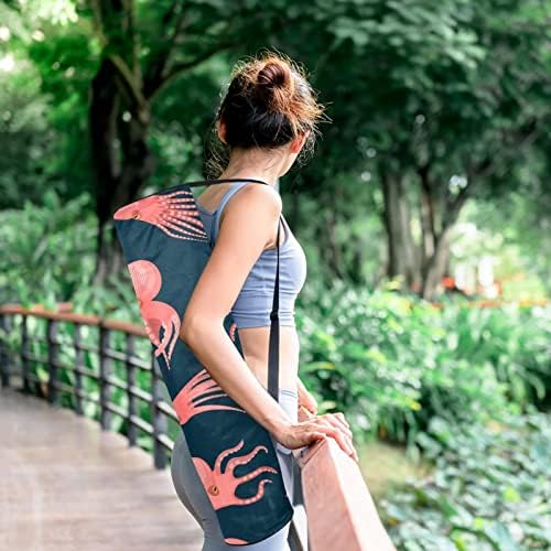 RATGDN Yoga Mat Çantası, Sualtı Sevimli Ahtapot egzersiz yoga matı Taşıyıcı Tam Zip Yoga Mat Taşıma Çantası Ayarlanabilir