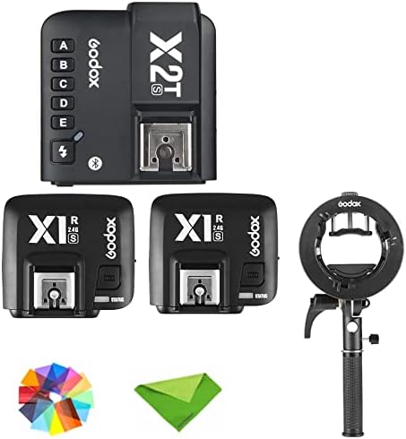 Godox X2T-S w/Godox S2 tutucu braketi TTL kablosuz flaş tetik ile 2×Godox X1R-S alıcı için Sony kamera flaş Speedlight,