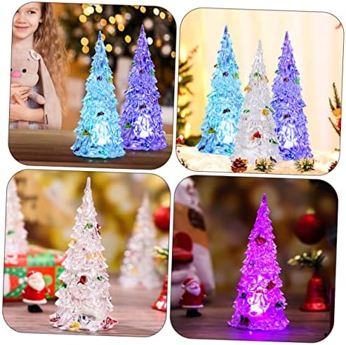 Homoyoyo 6 adet Noel Ağacı para Mesa De Mini Noel Ağacı Işıklı Noel Ağacı Akrilik Masa Noel Ağaçları Akrilik Renkli