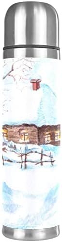 Kahve Kupa, Termos, Kahve Seyahat Kupa, Termos Sıcak İçecekler için, Kahve Termos, kış kar evi ağacı desen