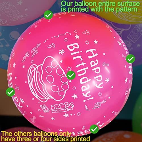 100 Adet 12 İnç Baskılı MUTLU YILLAR Renkli Lateks Balonlar, çeşitli Renkler Mutlu Yıllar Balon Doğum Günü Partisi