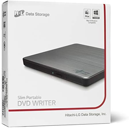 Hitachi-LG GP60 Harici DVD Sürücüsü, Dizüstü Bilgisayar için İnce Taşınabilir DVD Yazıcı / Yazıcı / Oynatıcı, Windows