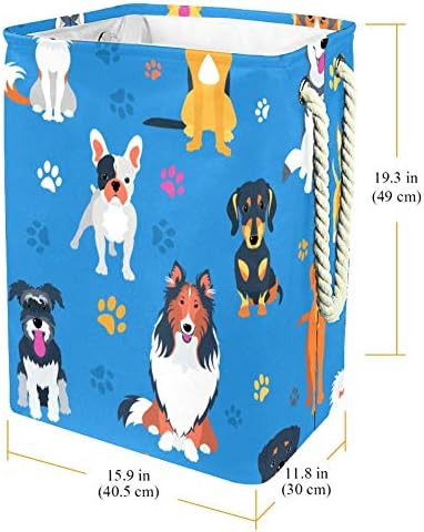 Inhomer Köpekler Desen 300D Oxford PVC Su Geçirmez Giysiler Sepet Büyük çamaşır sepeti Battaniye Giyim Oyuncaklar