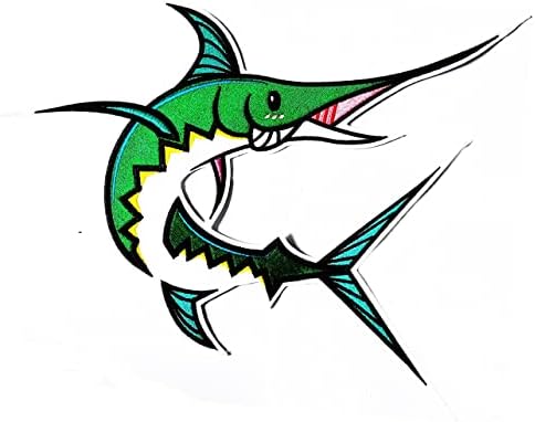 Kağıt mendil. Büyük Büyük Jumbo Yeşil Köpekbalığı Balık Spearfish Yamalar Karikatür Etiket El Yapımı İşlemeli Yama