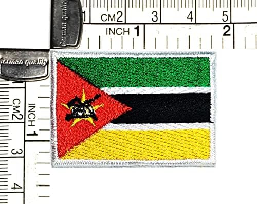 Kleenplus 2 adet. 1. 2X1. 7 İNÇ. Mozambik Bayrağı Yama Taktik Askeri Bayrak Aplikler Yamalar Ceketler Şapka Giyim