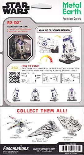 Büyülenmeler Metal Toprak Premium Serisi Star Wars R2-D2 Renkli 3D Metal model seti