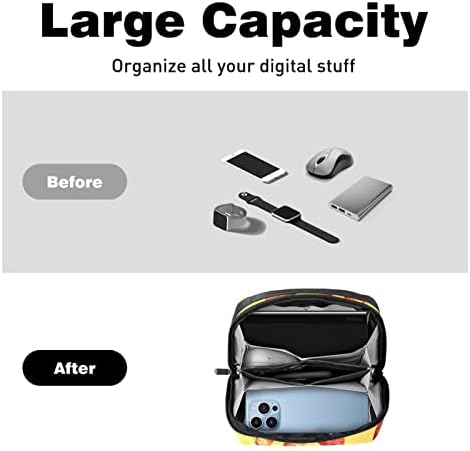 Taşıma çantası Seyahat kılıf çanta USB kablo düzenleyici Cep Aksesuar Fermuar Cüzdan, Çilek Meyve Sarı Kırmızı