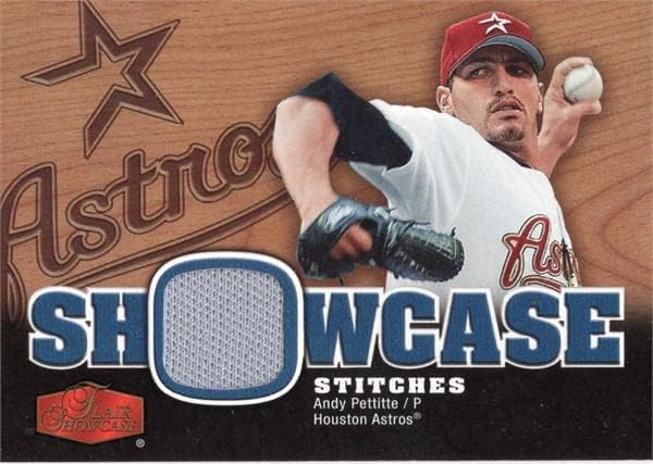 Andy Pettitte oyuncu yıpranmış jersey yama beyzbol kartı (Houston Astros) 2006 Üst Güverte Vitrin Dikişler SSAN -