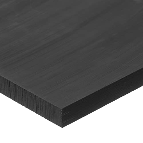 Delrin Asetal Homopolimer Plastik Levha, Siyah, 3/8 inç Kalınlığında x 12 inç Genişliğinde x 24 inç Uzunluğunda