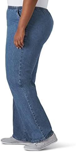 Elastik Bel ile Şık Klasik Koleksiyon Kadın Artı Pamuklu Pull-on Pantolon