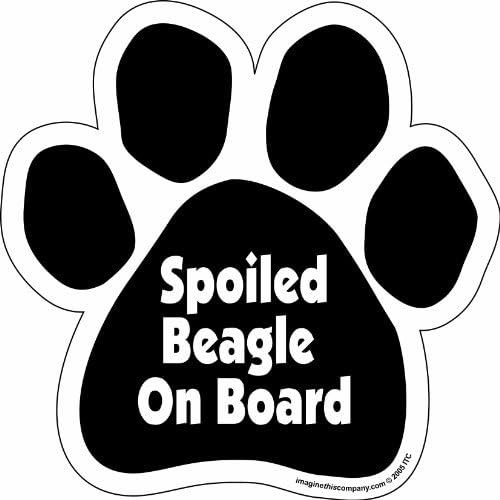 Bu Pençe Araba Mıknatısını Hayal Edin, Gemide Şımarık Beagle, 5-1 / 2 inç x 5-1 / 2 inç