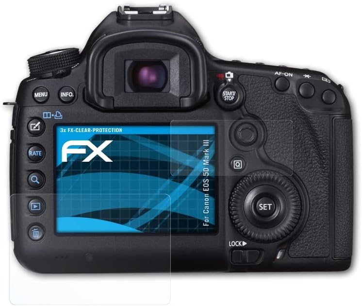 atFoliX Ekran Koruyucu Film ile Uyumlu Canon EOS 5D Mark III Ekran Koruyucu, Ultra Net FX koruyucu film (3'lü Set)
