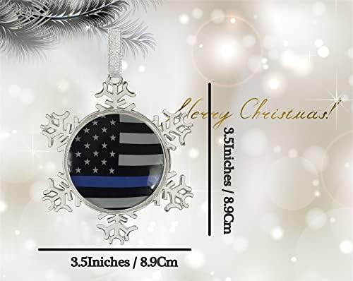 XUTAİ Kar Taneleri Süsler Noel Ağacı Süsler Ev Dekorasyon Cam Görüntü Kubbe (Destek Polis İnce Mavi Çizgi Amerikan