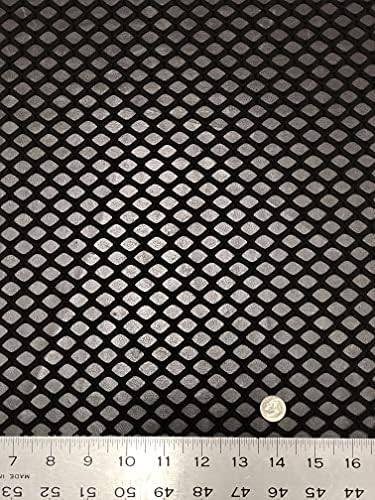 Polyester Büyük Elmas Örgü 15mm Delik Boyutu 2 Yollu Streç See Through Kumaş Yard tarafından / Toplu (Siyah)
