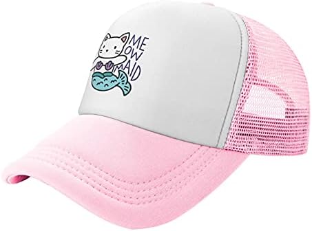Waldeal Kızların Meowmaid Kedi Mermaid Örgü şoför şapkası, Ayarlanabilir beyzbol şapkası 3-13 Yaşında Çocuk için