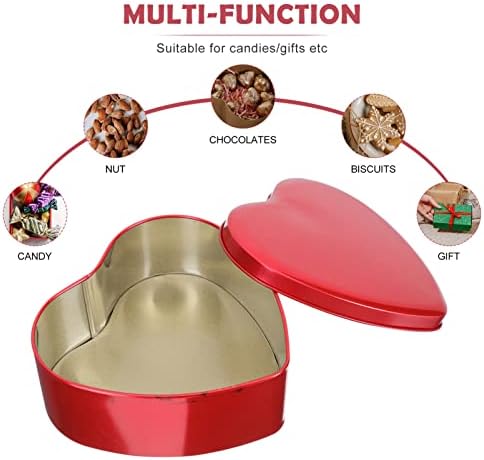 YARDWE Boş Metal Kalp Teneke Kutu: 10 adet Şeker Çikolata Kutuları Durumda kapaklı Kutular Kozmetik Teneke Sevgililer