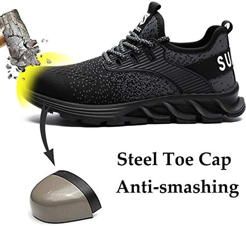 SUADEX Çelik Burunlu Ayakkabı Erkekler Kadınlar için Yıkılmaz iş ayakkabısı Hafif Rahat Güvenlik Ayakkabıları Kaymaz