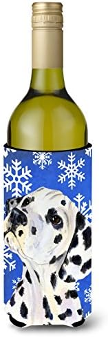 Caroline's Treasures SS4630LİTERK Dalmaçyalı Kış Kar Taneleri Tatil Şarap Şişesi Hugger, Şişe Soğutucu Kol Hugger