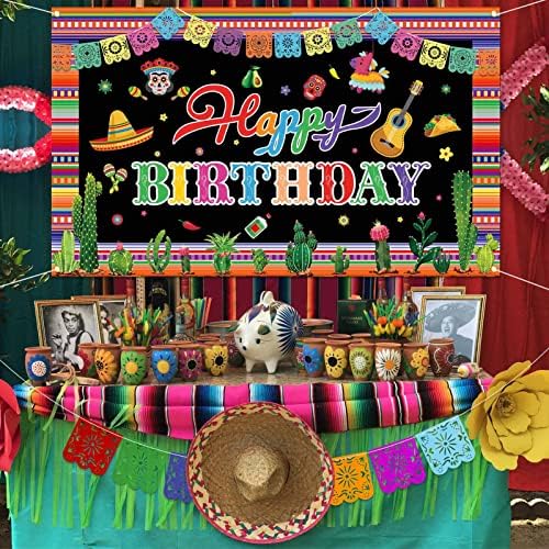 Qpout Mutlu Doğum Günü Zemin Süslemeleri Meksika Cinco De Mayo Fotoğraf kabini Arka Plan, Ölülerin Günü Fotoğraf Backdrop,
