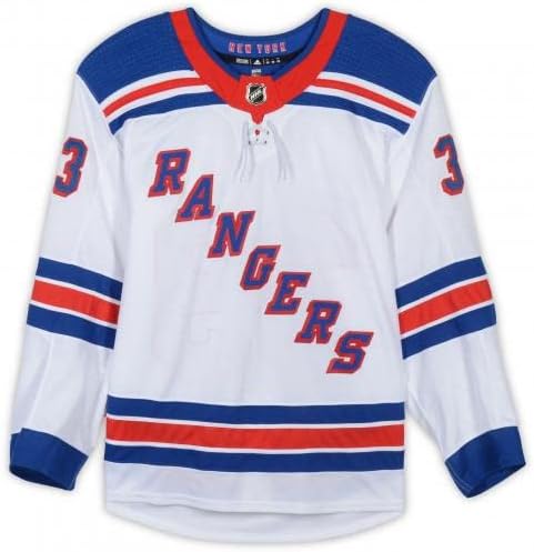 Fredrik Claesson New York Rangers Oyunu-2018-19 NHL Sezonundan 33 numaralı Beyaz Set 2 Forması Kullanıldı-58 Beden-Oyunda