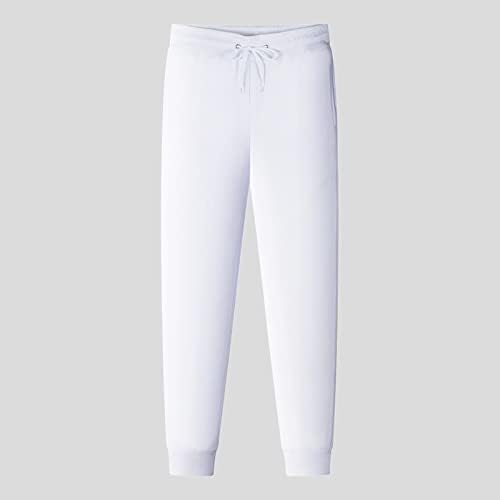 Hatop Keten Pantolon Erkek Kış Yüksek Sokak Moda Gevşek Spor Koşu Düz Renk Dantel Up Pantolon Kazak Pantolon Pantolon